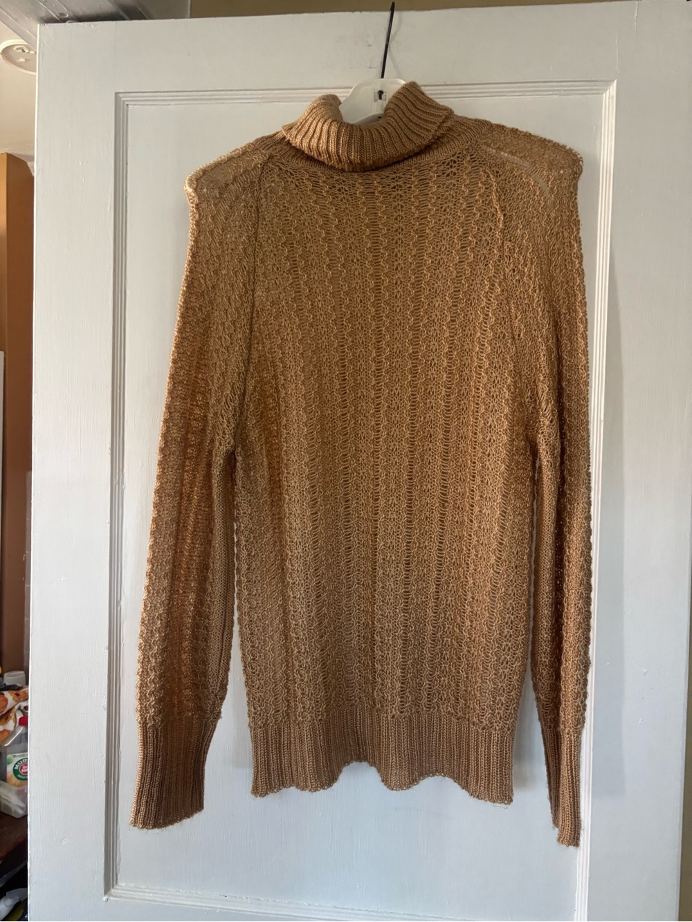 Women Camel Turtleneck Knit Sweater
